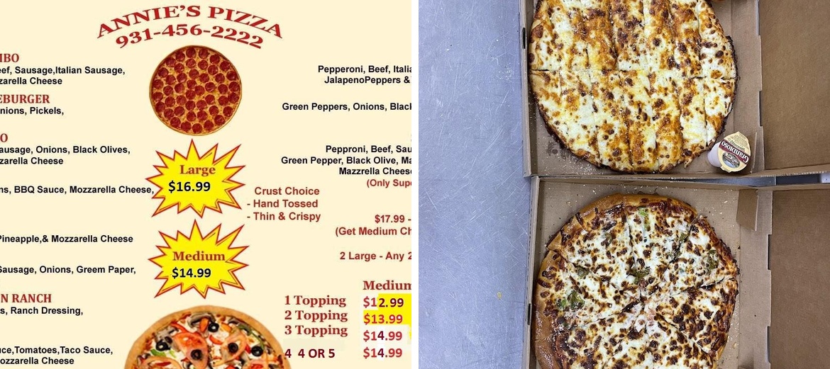 ANNIE'S PIZZA Menu