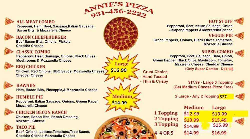 ANNIE'S PIZZA Menu image 1